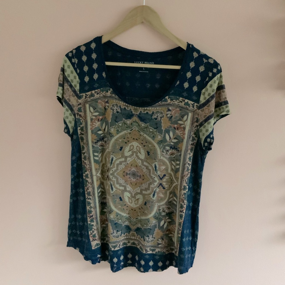 Lucky Brand Persian Carpet Tee, Large